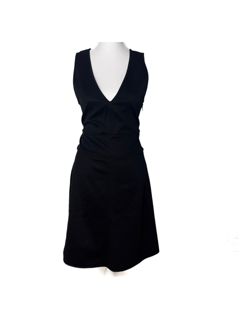NWT Rag & Bone Open Back A-Line Classic Black Dress LBD V-Neck Sz 8 Cocktail